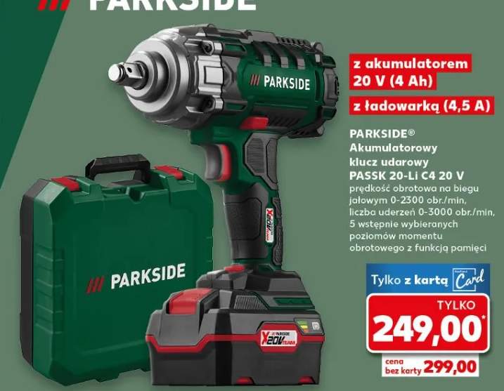 Akumulatorowy klucz udarowy PASSK 20-Li C4 20 V