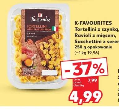 Tortellini z szynką, Ravioli z mięsem, Sacchettini z serem