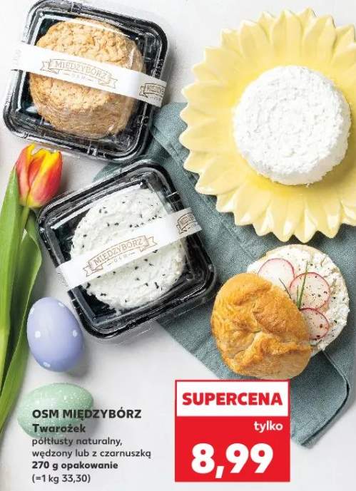 Twarożek półtłusty naturalny, wędliny lub z czarnuszką