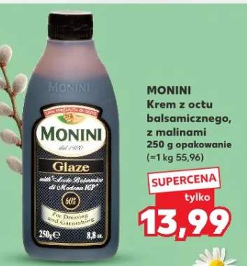 Krem z octu balsamicznego, z malinami