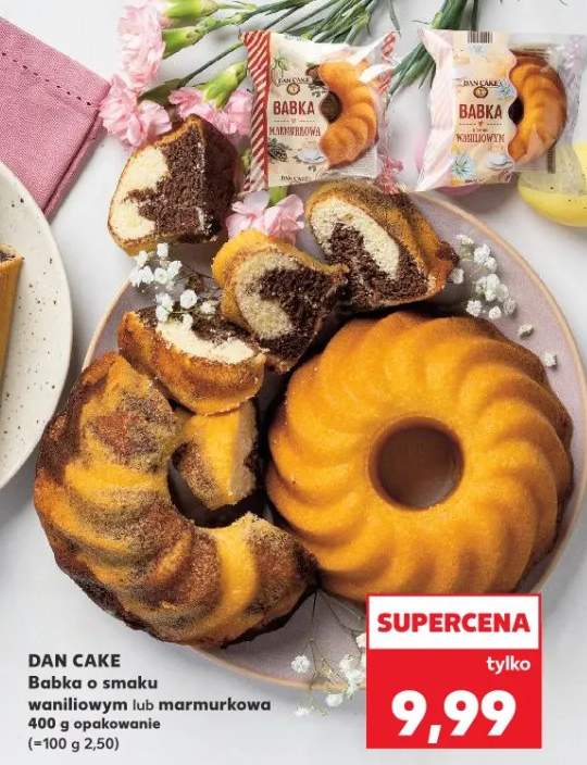 Babka o smaku waniliowym lub marmurkowa