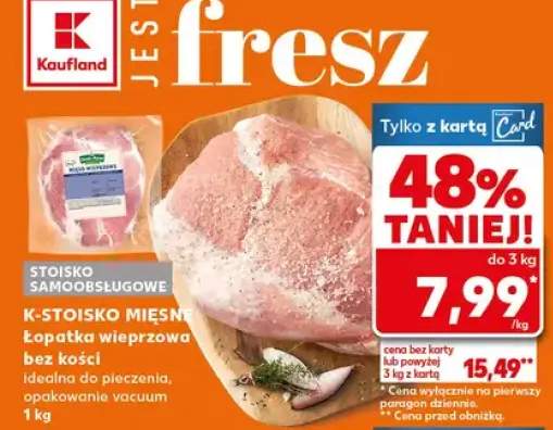 Łopatka wieprzowa bez kości idealna do pieczenia, opakowanie vacuum