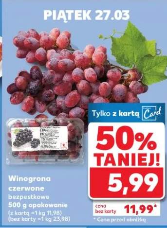 Winogrona czerwone bezpestkowe