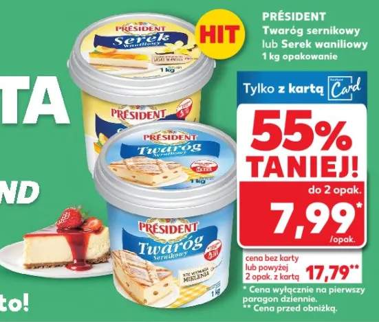 Twaróg sernikowy lub serek waniliowy