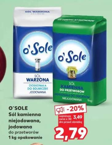 Sól kamienna niejodowana, jodowana do przetworów opakowanie