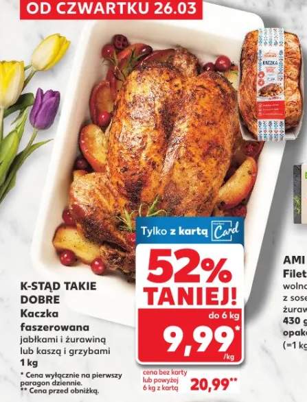 Kaczka faszerowana jabłkami i żurawiną lub kaszą i grzybami