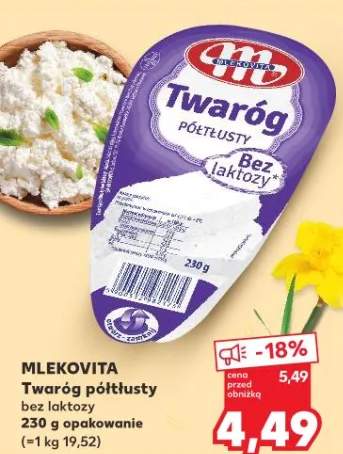 Twaróg półtłusty bez laktozy