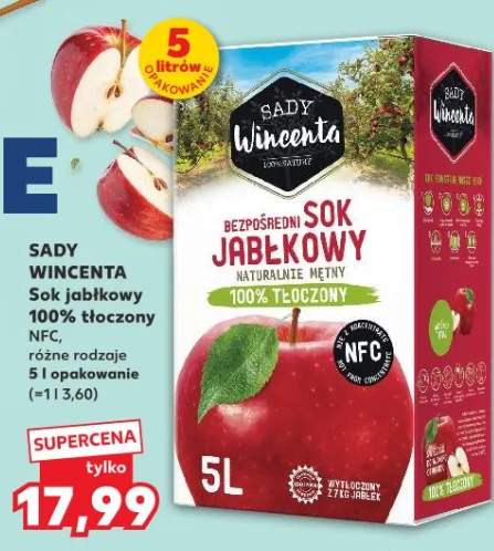 Sok jabłkowy 100% tłoczony NFC, różne rodzaje