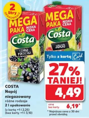 Napój niegazowany różne rodzaje