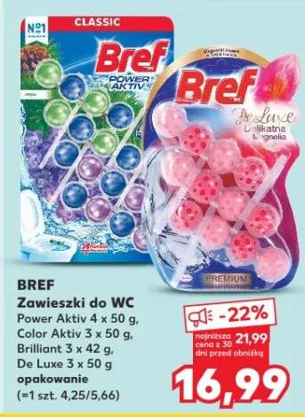 Zawieszki do WC Power Aktiv 4x50g, Color Aktiv 3x50g, Brilliant 3x42g, De Luxe 3x50g