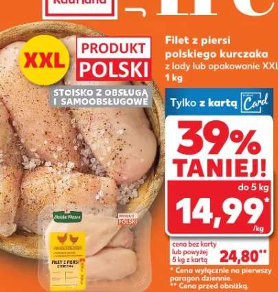 Filet z piersi polskiego kurczaka z lady lub opakowanie XXL 1 kg