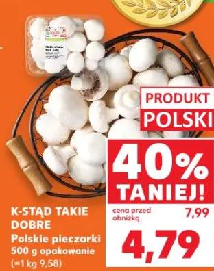 Polskie pieczarki 500 g opakowanie