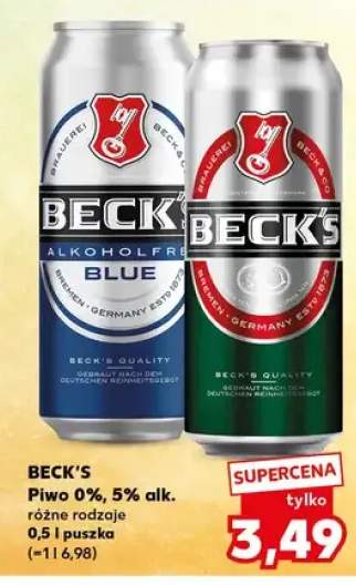 Piwo 0%, 5% alk. różne rodzaje puszka