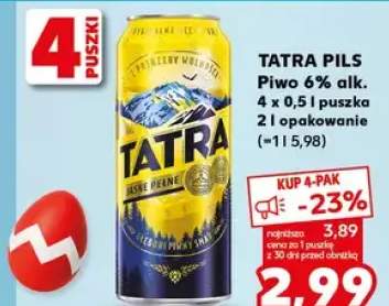 Piwo Tatra Pils 6% alk.