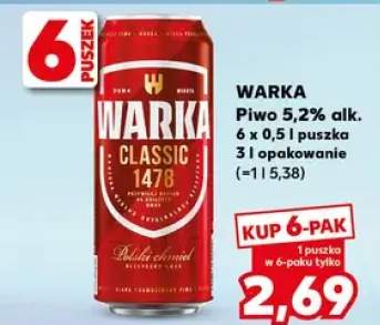 Piwo Warka Classic 5,2% alk.