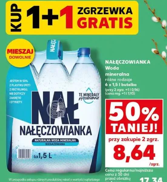 Woda mineralna różne rodzaje 6 x 1,5l butelka
