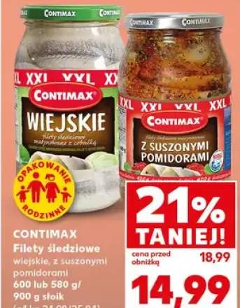 Filety śledziowe wiejskie, z suszonymi pomidorami 600g lub 580g, 900g słoik