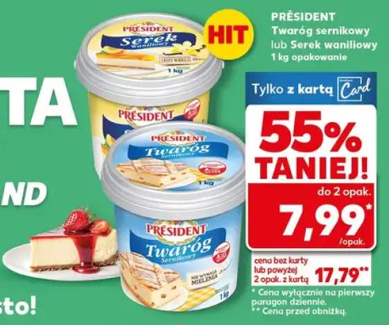 Twaróg sernikowy lub Serek waniliowy 1kg opakowanie