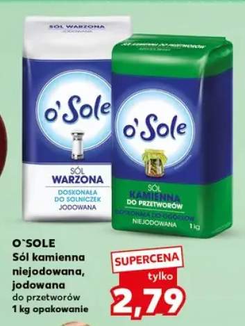 Sól kamienna niejodowana, jodowana do przetworów