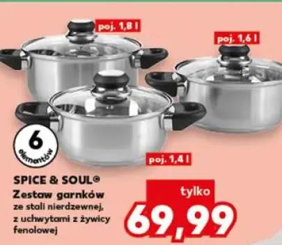 Zestaw garnków ze stali nierdzewnej z uchwytami z żywicy fenolowej