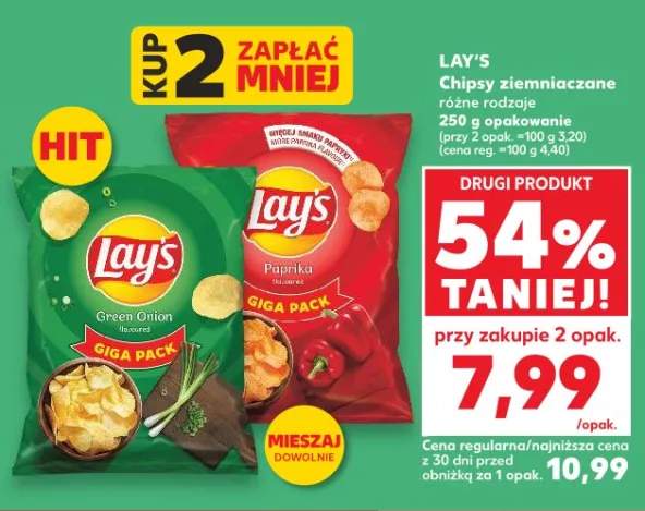 Chipsy ziemniaczane różne rodzaje