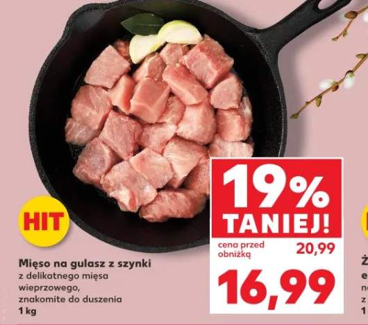 Mięso na gulasz z szynki z delikatnego mięsa wieprzowego znakomite do duszenia