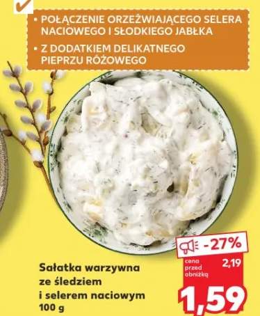 Sałatka warzywna ze śledziem i selerem naciowym