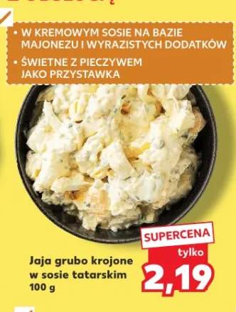 Jaja grubo krojone w sosie tatarskim