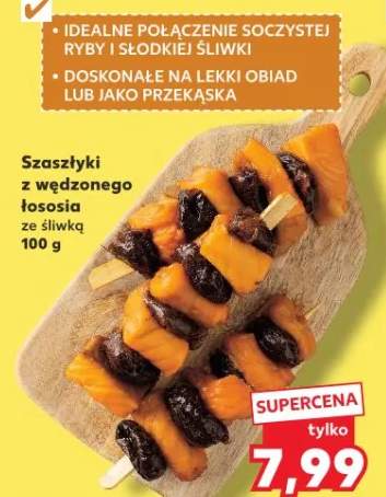 Szaszłyki z wędzonego łososia ze śliwką
