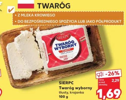Twaróg wyborny tłusty, krajanka