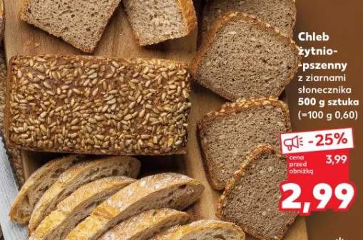 Chleb żytnio-pszenny z ziarnami słonecznika