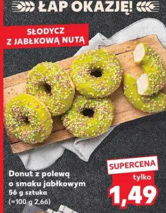 Donut z polewą o smaku jabłkowym