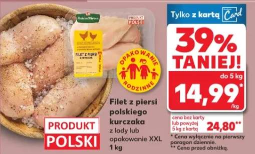 Filet z piersi polskiego kurczaka z łady lub opakowanie XXL