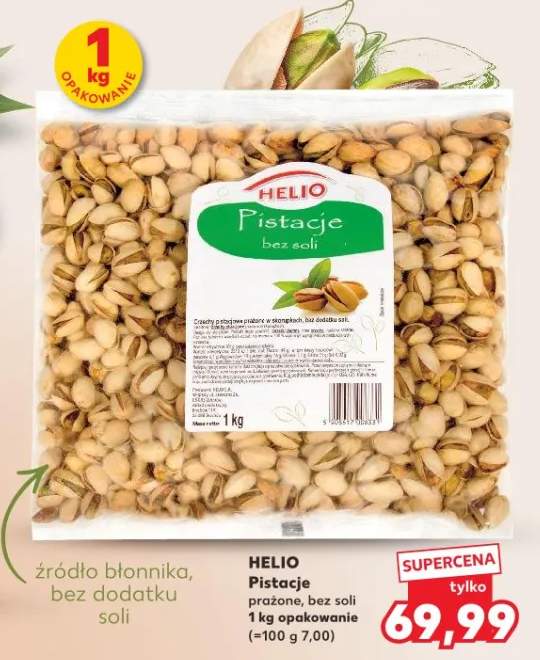 Pistacje prażone, bez soli