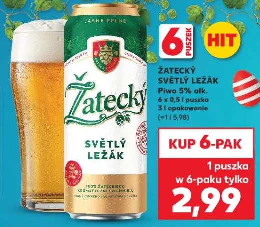 Piwo Světlý Ležák 5% alk.