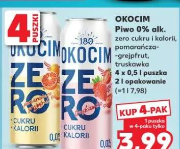 Piwo 0% alk. zero cukru i kalorii, pomarańcza-grejpfrut-truskawka