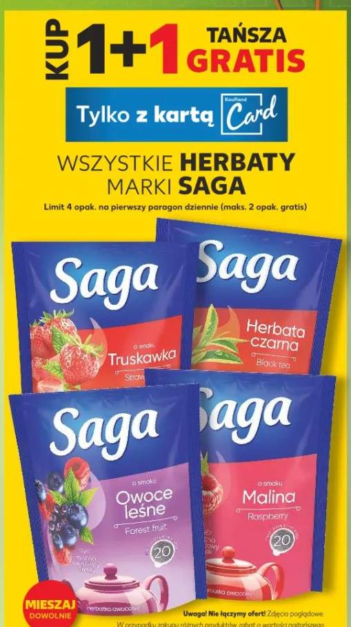 Herbata marki Saga różne rodzaje