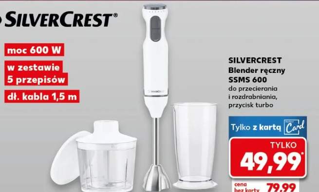 Blender ręczny SSMS 600 do przecierania i rozdrabniania, przycisk turbo