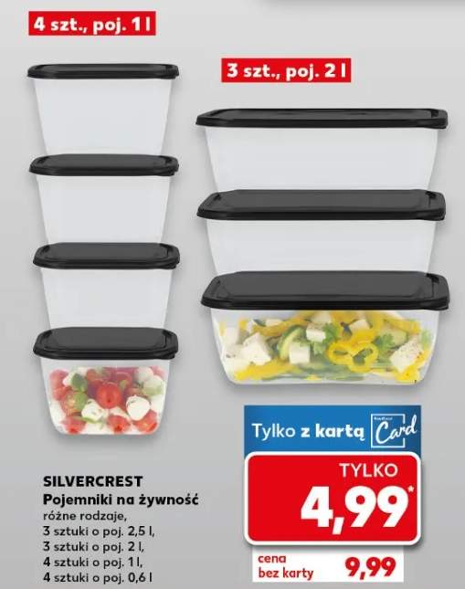 Pojemniki na żywność różne rodzaje 3 sztuki poj. 2l