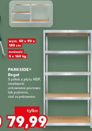 Regał 5 półek z płyty HDF, możliwość ustawienia pionowo lub poziomo, stal ocynkowana