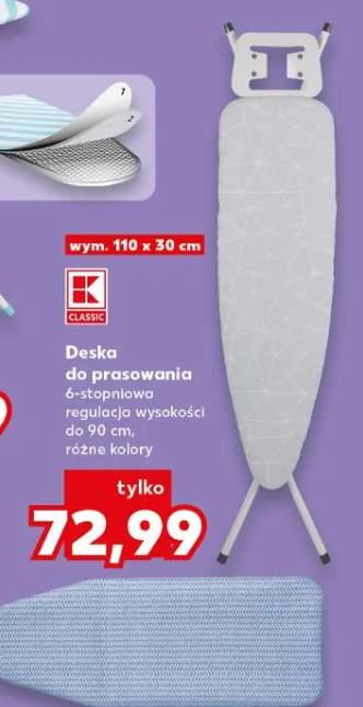 Deska do prasowania 6-stopniowa regulacja wysokości do 90 cm, różne kolory