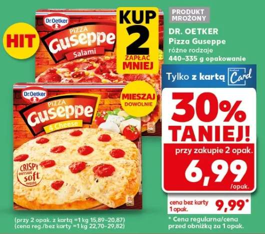 Pizza Guseppe różne rodzaje