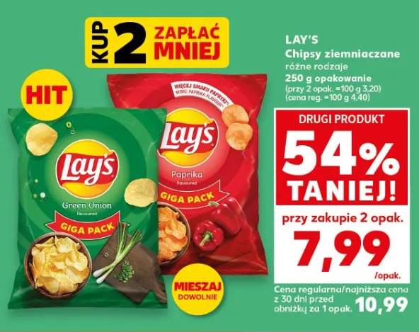 Chipsy ziemniaczane różne rodzaje