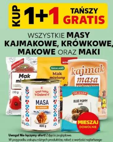 Masy kajmakowe, kremówkowe, makowe oraz Mąki