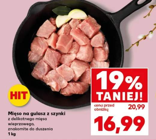 Mięso na gulasz z szynki z delikatnego mięsa wieprzowego