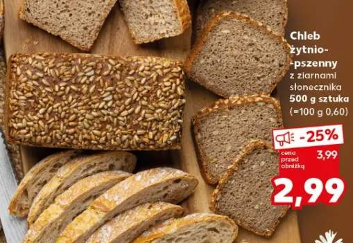 Chleb żytnio-pszenny z ziarnami słonecznika