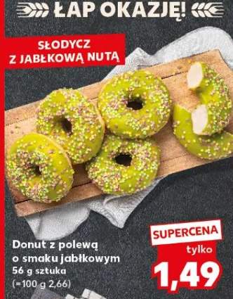Donut z polewą o smaku jabłkowym