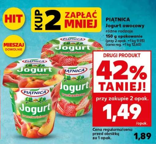 Jogurt owocowy różne rodzaje