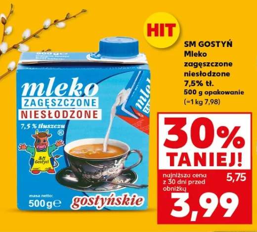 Mleko zagęszczone niesłodzone 7,5% tł.