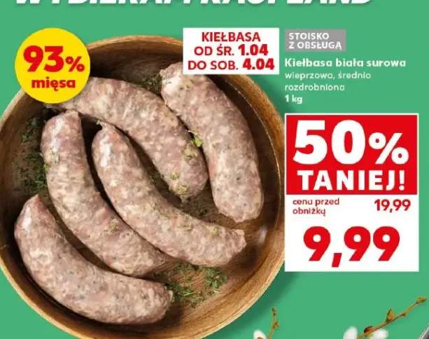 Kiełbasa biała surowa wieprzowo-średnio rozdrobniona